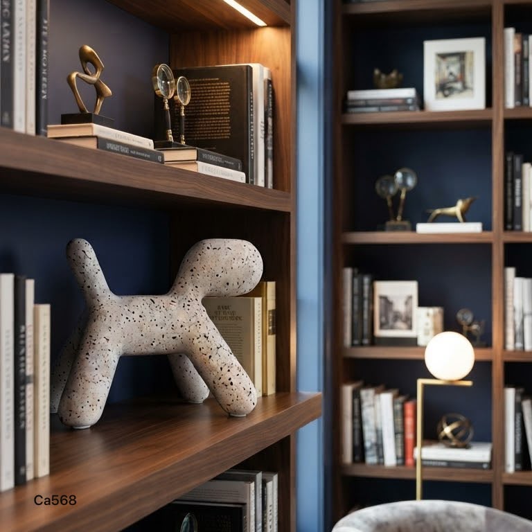 Articulo decorativo perro blanco puntos negro grande 26cm* 15cm* 21.5cm